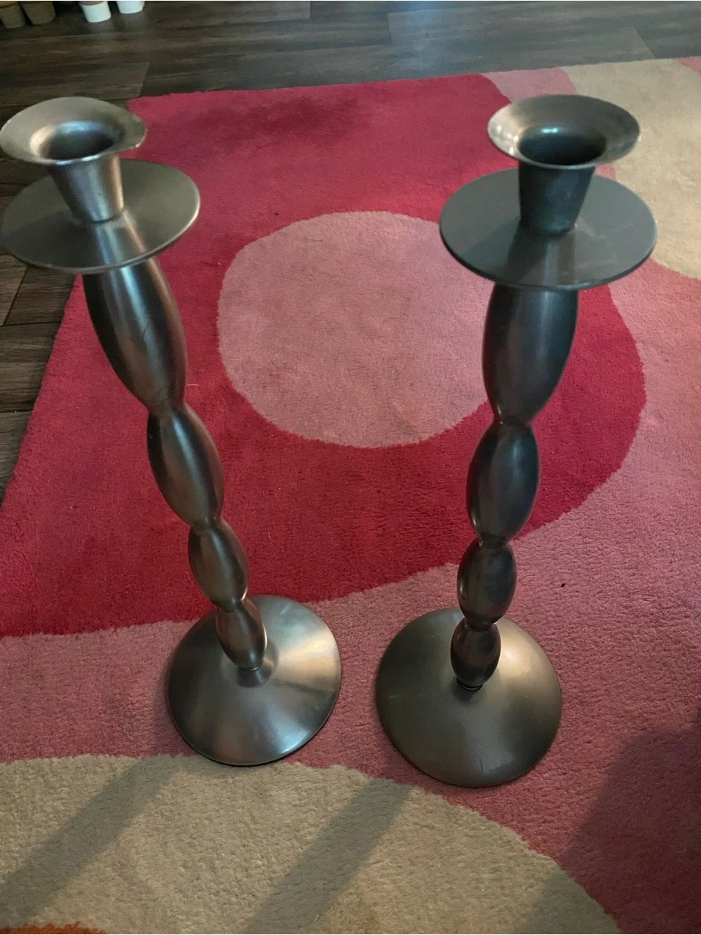 Elegant Black Metal Twisted Candlestick Pair - Home Accents